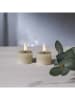 STAR Trading 2-delige set: ledwindlichten "Flamme Flow" beige - (H)5 x Ø 4 cm