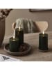 STAR Trading Ledwindlicht "Flamme Flow Pillar" donkergroen - (H)17,5 x Ø 7,5 cm