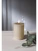 STAR Trading LED-Windlicht "Flamme Flow Pillar" in Beige - (H)12,5 x Ø 7,5 cm