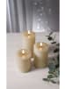 STAR Trading LED-Windlicht "Flamme Flow Pillar" in Beige - (H)12,5 x Ø 7,5 cm