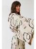 TATUUM Poncho in Creme/ Schwarz/ Rosa