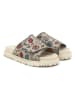 Goby Leder-Pantoletten in Beige/ Bunt
