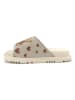 Goby Leren slippers beige