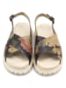 Goby Leder-Sandalen in Beige/ Anthrazit
