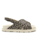 Goby Leder-Sandalen in Beige/ Schwarz/ Dunkelbraun