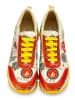 Goby Leder-Sneakers in Creme/ Rot/ Gelb