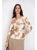 William de Faye Blouse lichtbruin/wit