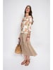 William de Faye Blouse lichtbruin/wit
