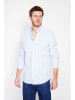 William de Faye Blouse lichtblauw/wit
