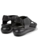 Camper Leren sleehaksandalen zwart