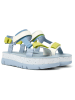 Camper Leren haksandalen lichtblauw/geel/wit