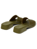 Camper Leder-Pantoletten in Khaki