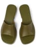 Camper Leder-Pantoletten in Khaki