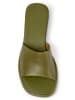 Camper Leder-Pantoletten in Khaki