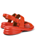 Camper Leder-Keilsandaletten in Rot