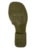 Camper Leder-Pantoletten in Khaki/ Türkis