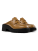 Camper Leder-Clogs in Hellbraun