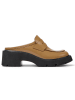 Camper Leder-Clogs in Hellbraun