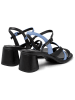 Camper Leder-Sandaletten in Schwarz/ Hellblau