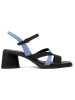 Camper Leder-Sandaletten in Schwarz/ Hellblau