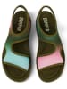 Camper Sandalen in Khaki/ Türkis/ Rosa