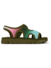 Camper Sandalen in Khaki/ Türkis/ Rosa