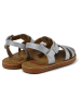 Camper Leder-Halbsandalen in Silber