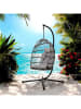 Garden Spirit Hängesessel ''Hanoi'' in Grau/ Schwarz - (B)77 x (H)105 x (T)57 cm