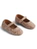 Wheat Leren ballerina's beige