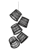 Konstsmide 5-delige set: lampenkappen voor lichtkettingen zwart - (H)8 x Ø 20 cm