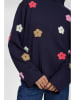 NÜMPH Sweter w kolorze granatowym ze wzorem