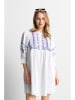Rich & Royal Linnen jurk wit/roze/blauw