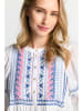 Rich & Royal Leinen-Kleid in Weiß/ Pink/ Blau