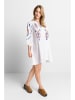 Rich & Royal Linnen jurk wit/rood/blauw