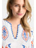 Rich & Royal Linnen jurk wit/rood/blauw