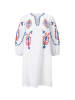 Rich & Royal Linnen jurk wit/rood/blauw