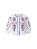 Rich & Royal Linnen blouse wit/blauw/oranje