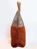 maison héritage PARIS Leder-Shopper "Alon Paille" in Silber/ Hellbraun - (B)43 x (H)42 x (T)12 cm