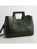 maison héritage PARIS Leren handtas "Jane" donkergroen - (B)34 x (H)26 x (D)11 cm