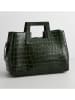 maison héritage PARIS Leder-Henkeltasche "Jane" in Dunkelgrün - (B)34 x (H)26 x (T)11 cm