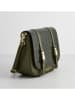 maison héritage PARIS Leder-Umhängetasche "Tex Croco" in Khaki - (B)25 x (H)19 x (T)9 cm