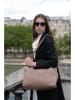 maison héritage PARIS Skórzany shopper bag "Emerald" w kolorze szarobrązowym - 42 x 28 x 22 cm