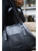 maison héritage PARIS Leder-Schultertasche "Mini Malta" in Schwarz - (B)38 x (H)24 x (T)9 cm