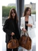 maison héritage PARIS Leder-Schultertasche "Mini Malta" in Hellbraun - (B)38 x (H)24 x (T)9 cm