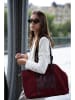 maison héritage PARIS Skórzany shopper bag "Malta" w kolorze czerwonym - 52 x 31 cm