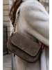 maison héritage PARIS Leder-Schultertasche "Albi" in Taupe - (B)24 x (H)14 x (T)6 cm