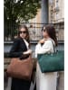 maison héritage PARIS Leder-Schultertasche "Elix" in Grün - (B)36 x (H)30 x (T)11 cm