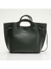 maison héritage PARIS Skórzany shopper bag "Prun" w kolorze ciemnozielonym - 41 x 26 x 16 cm
