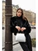 maison héritage PARIS Leder-Henkeltasche "Usse" in Silber - (B)30 x (H)20 x (T)10 cm