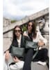 maison héritage PARIS Leder-Umhängetasche "July" in Dunkelgrün - (B)33 x (H)20 x (T)13 cm